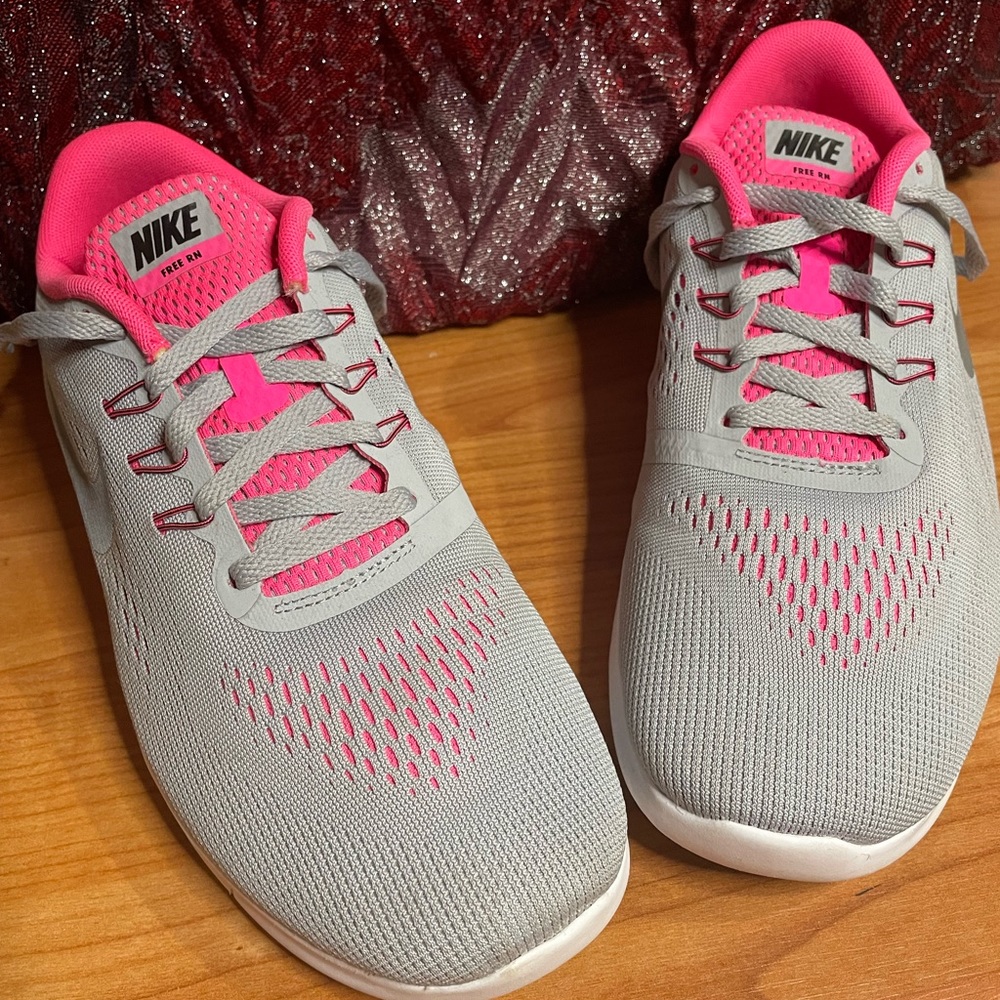 Gray and Hot Pink Nike’s (“Free RN”)